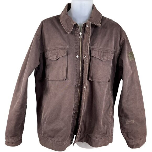 Aigle Brown XXL Duck Canvas Chore Jacket Barn Workwear Ranch Hiking Trekking - Picture 4 of 16